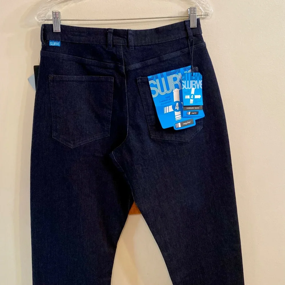 Swrve Regular Fit Jeans Cycling‎ 4-Way Stretch Indigo Blue Cordura Sz 30x32 NWT